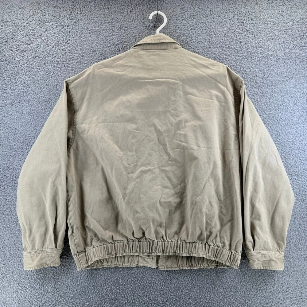 Vintage Polo Ralph Lauren Bi Swing Harrington Jacket Tan Beige Plaid Lined Men L